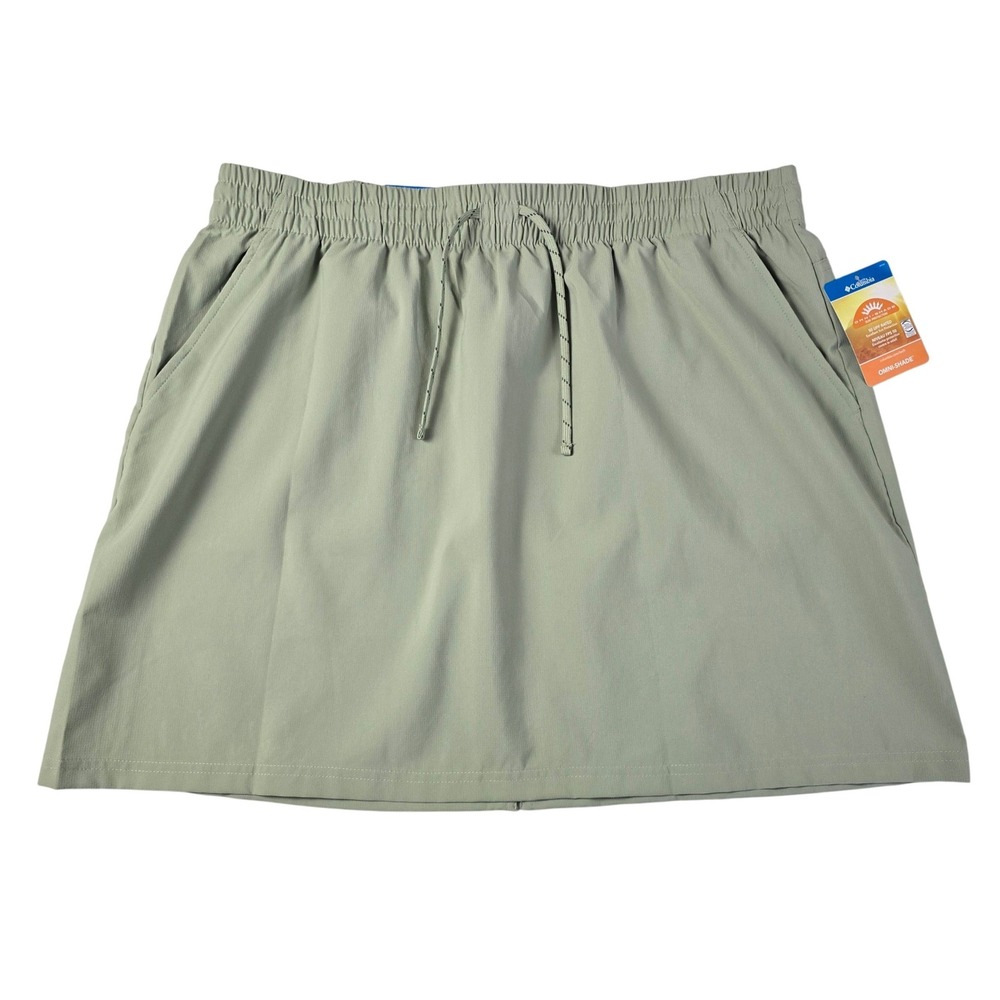NWT Columbia Women's BlueVista Hill Omni-Shade UPF 50 Hiking Skirt Sage Green XL